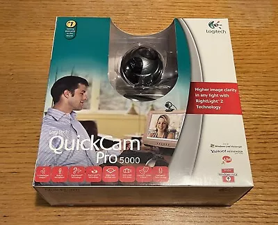 Logitech QuickCam Pro 5000 Webcam For Windows 2000 Or XP IN BOX W DISC & MANUAL • $14.99