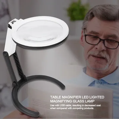 130mm Thick Table Magnifier LED Lighted Magnifying Glass Lamp Magnifier LVV • £19.80