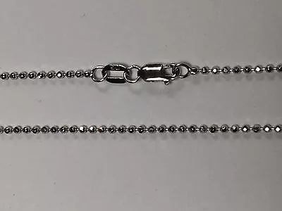 14kt 14K White Gold 16  18  1.5mm Diamond Cut Ball Bead Necklace Chain • $344