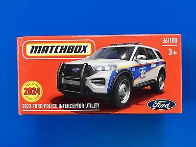 2024 Matchbox Power Grabs WHITE 2023 FORD POLICE INTERCEPTOR PARAMEDIC AMBULANCE • $15.95