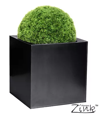 Black Steel Garden Cube Metal Planter Pot Flower Bed Patio Square Outdoor Set • £47.98