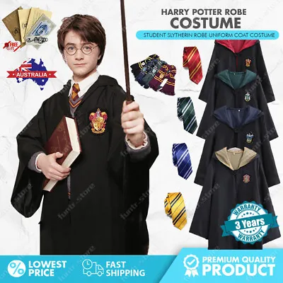 $20.42 • Buy AU Harry Potter Gryffindor Ravenclaw Slytherin Robe Cloak Tie Costume Wand Scarf