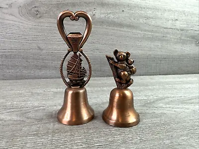 Lot Of 2 Unbranded Copper Hand Bells Hong Kong & Koala Bears Travel Souvenirs • $18.35