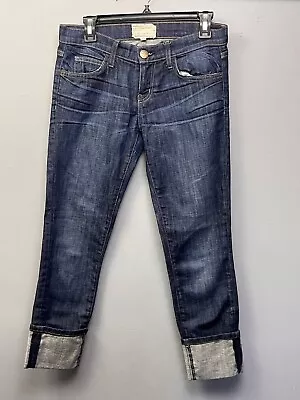 Current Elliott Beatnik Jeans Womens 26-0 Cuffed Denim Skinny Dark Wash • $22.99