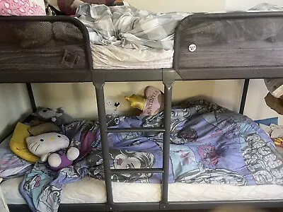 IKEA Svarta Bunk Bed. Used. Grey Metal. Mattresses Not Included • £50