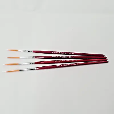 Full Set Of 4 Synthetic Sable Rigger Brushes Sizes 0 1 2 And 3 • £6.35