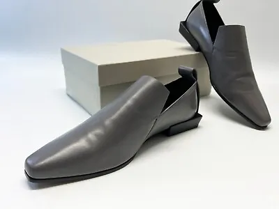 COS Mens Grey Medium Dusty Square Heeled Slip On Shoes Size UK 6.5 Used RRP £125 • £75