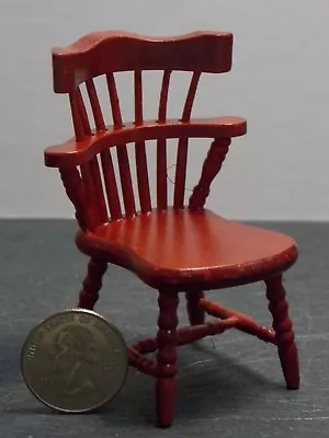 Dollhouse Miniature Kitchen Chair Windsor Mahogany 1:12 One Inch Scale C164 • $12.99