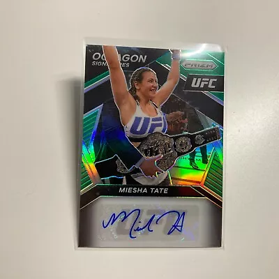 Miesha Tate 2021 Panini Prizm UFC Octagon Signatures Green Refractor Auto Card C • $72