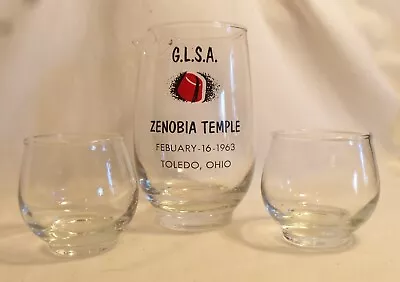 5  Decanter Set With 2 Glasses. 1963 Zenobia ShrineToledo OH.With Original Box. • $5