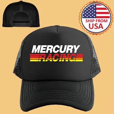 Mercury Racing Boats Black Adjustable Trucker Hat Cap Size Adult • $25.99