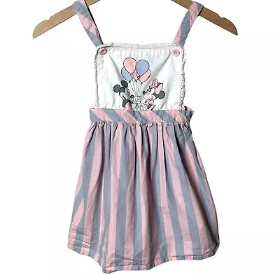 Disney X Pippa & Julie Minnie Mickey Mouse Striped Pinafore Dress 5T • $19.53