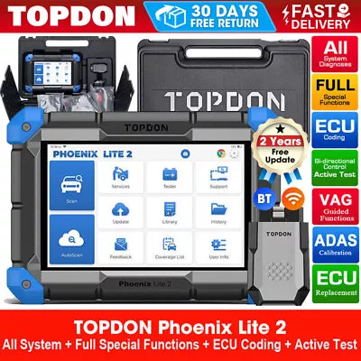 $680.99 • Buy TOPDON Phoenix Lite 2 Car Diagnostic Tool OBD2 Scanner Bidirectional Key Coding