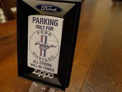 Parking Only For Ford Mustang All Others Will Be Towed Zippo Lighter Mint In Box • $29.95