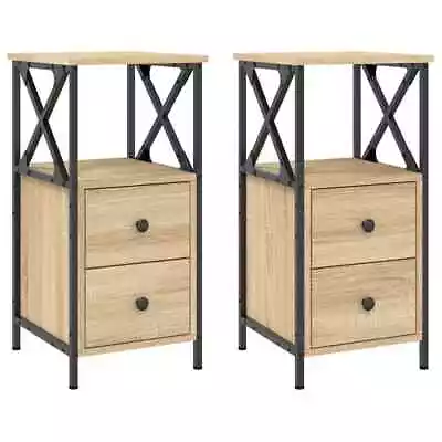 2pcs Bedside Tables Set Wooden Drawers Storage Side Cabinets Bedroom Nightstand • $117.21