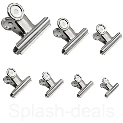 £5.99 • Buy Letter Metal Clips Fold - Bulldog Strong Paper Grip Clips - 7 Sizes 22 To 140mm