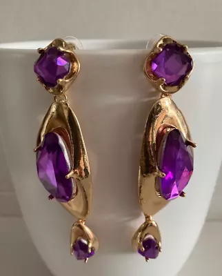 Zara   Rhinestone Statement  Drop  Earrings • £8.99
