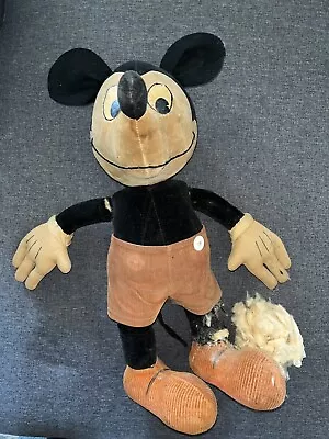 Vintage/Antique Mickey Mouse 19” Stuffed Toy 1930s- 40s Copyright/Patent # Stamp • $115