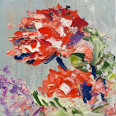 $175 • Buy Flowers. Oil Painting On Canvas. Original. Unique Brushes Stroke Painting Style.