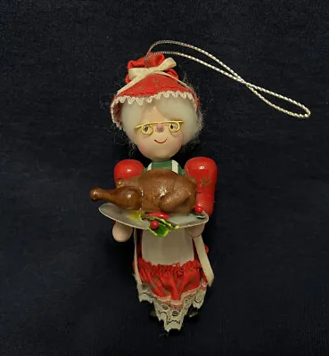 Mrs. Claus Christmas Decoration Thanksgiving Turkey Christmas Ornament Decor • $14.95