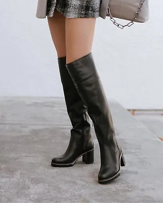 Vince Camuto “Dasemma” Black Leather Over The Knee Boots U.S. Size 8M • $100