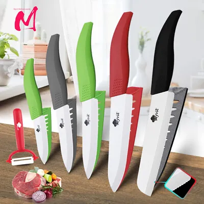 Kitchen Ceramic Knives Chef Knife 3 4 5 6 Inch + Peeler Set Paring Fruit Utility • $7.46