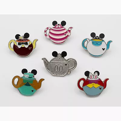 6 Piece Disney Alice In Wonderland Tea Pot Pin Set • $13.99