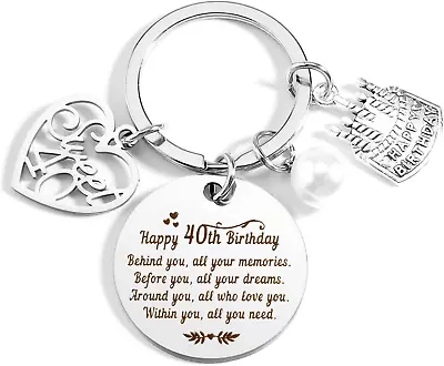 40th Birthday Gifts Women Men Keychain Dad Birthday Gift For Mom Dad Wife Hus... • $13.57