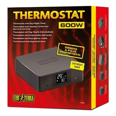 Exo Terra Reptile 600W Dimming Pulse Proportional Thermostat And Day Night Timer • £64.36