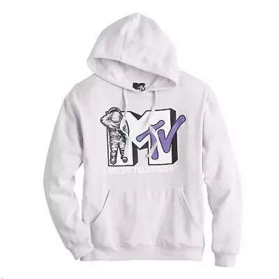 MTV Music Television Hoodie Hooded Sweatshirt 80s 90s Moon Man Astronaut Size M • $29.74