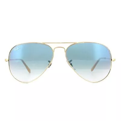 Ray-Ban Sunglasses Aviator 3025 001/3F Gold Blue Medium 58mm • $222.20