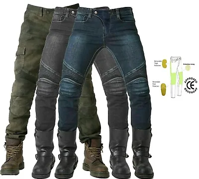 Motorcycle Jeans Motorbike Trousers Pant Made With Kevlar Biker Free CE Armours • $68.19