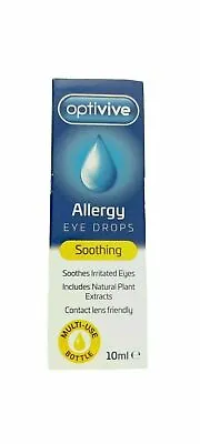 £3.99 • Buy Optivive Allergy Eye Drops Soothes Irritation Itchy Eyes Contact Lens Friendly 