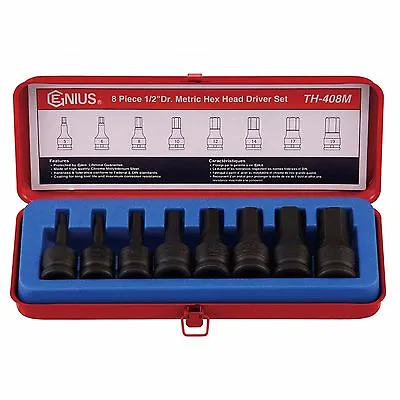 1/2 Dr. 8pcs Metric Hex Bit Socket Set Hex Head Driver Set TH-408M Tools • $58.89