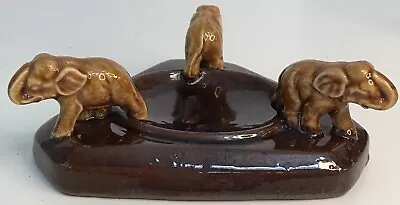  Vintage Ceramic Triple Elephant Trinket Dish Ashtray Made In Occupied Japan • $19.99