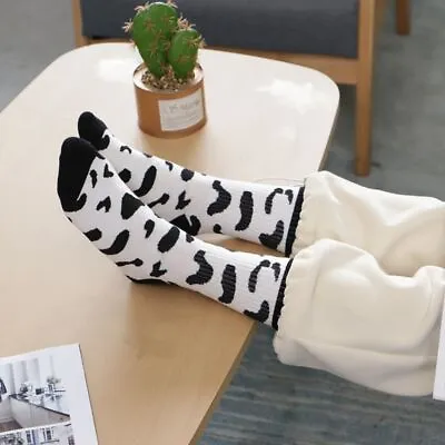 Cow Dot Stripe Cartoon Trendy Hosiery Women Socks Cotton Printing Socks • £3.96