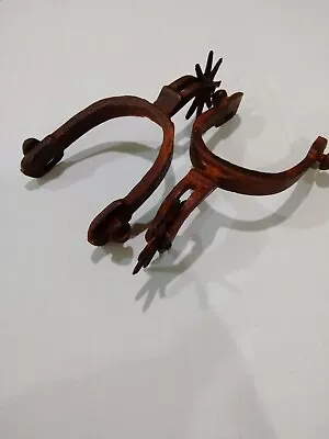 Nice Matched Pair Of Vintage Western Iron  Spurs W/ROWELS Decor Decoration • $49.99