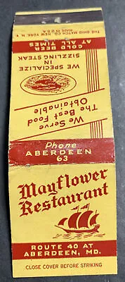 Mayflower Restaurant Matchbook Cover Aberdeen Maryland • $2.87