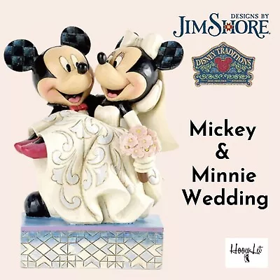 JIM SHORE Disney Traditions Mickey And Minnie Wedding Doll Resin 600g JAPAN NEW • $192