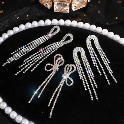 $2.48 • Buy Fashion Crystal Rhinestone Tassel Earrings Drop Dangle Women Wedding Jewelry New