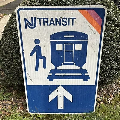 New Jersey NJ Transit Train Path Subway Street Road Sign 36”x24” • $145