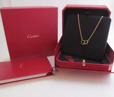 Authentic Cartier 18K Yellow Gold Love Interlocking Circles Necklace • $2150