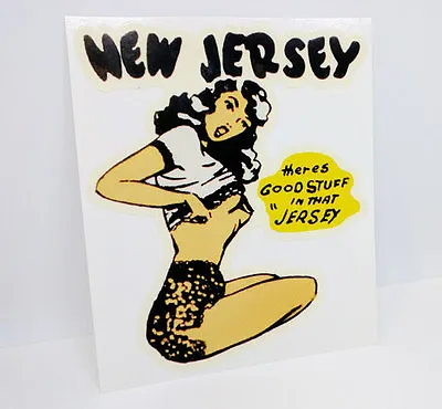 New Jersey Pinup Vintage Style Travel DECAL / Vinyl STICKER Luggage Label • $4.69