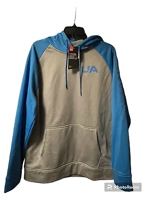Under Armour Coldgear Loose Large Mens Fleece Hoodie Long Sleeve Blue NWT UA • $29.99