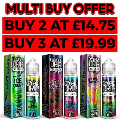 Double Drip E Liquid 50ml Vape Juice No Nicotine Shortfill | 80VG/20PG Pod Juice • £8.99