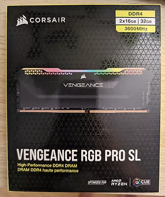 Corsair 32GB RAM Vengeance RGB Pro SL 2 X 16GB 3600MHZ DDR4 - NEW • £81.99