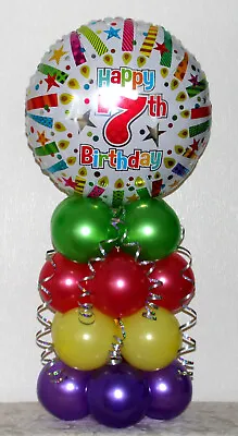 7th Birthday - Age 7 Balloon Display - Party Table Decoration - No Helium Needed • £4.99