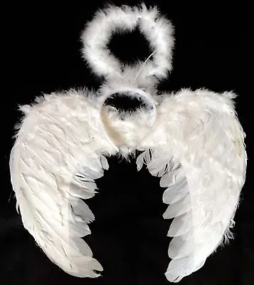 £8.99 • Buy White Angel Fairy Wings And Halo Xmas Angel Fancy Dress Nativity Play Christmas 
