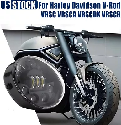 For Harley Davidson V-Rod VRSC VRSCA VRSCDX VRSCR Black Motorcycle LED Headlight • $109