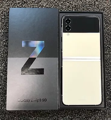 OPEN BOX Samsung Galaxy Z Flip3 5G SM-F711U - 128GB - Cream (Verizon) • $229.99